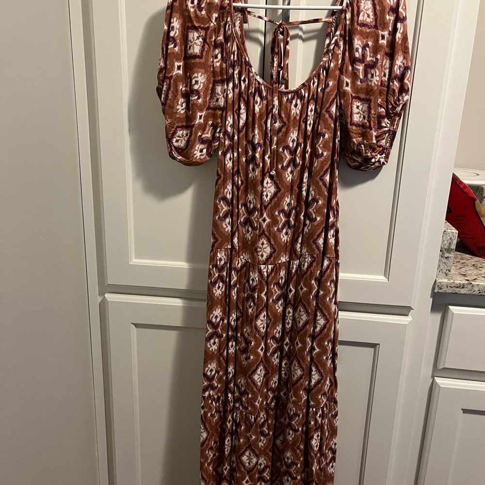 Knox Rose Brown Patterned Maxi Dress